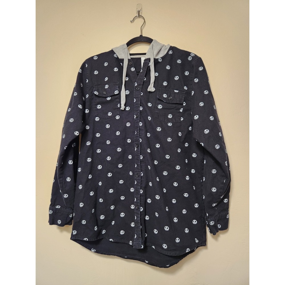The Nightmare Before Christmas Jack‎ Skellington Hoodie Button Front Mens Size L